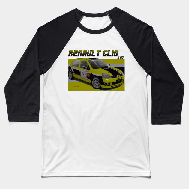 Renault Clio II A7 Baseball T-Shirt by PjesusArt